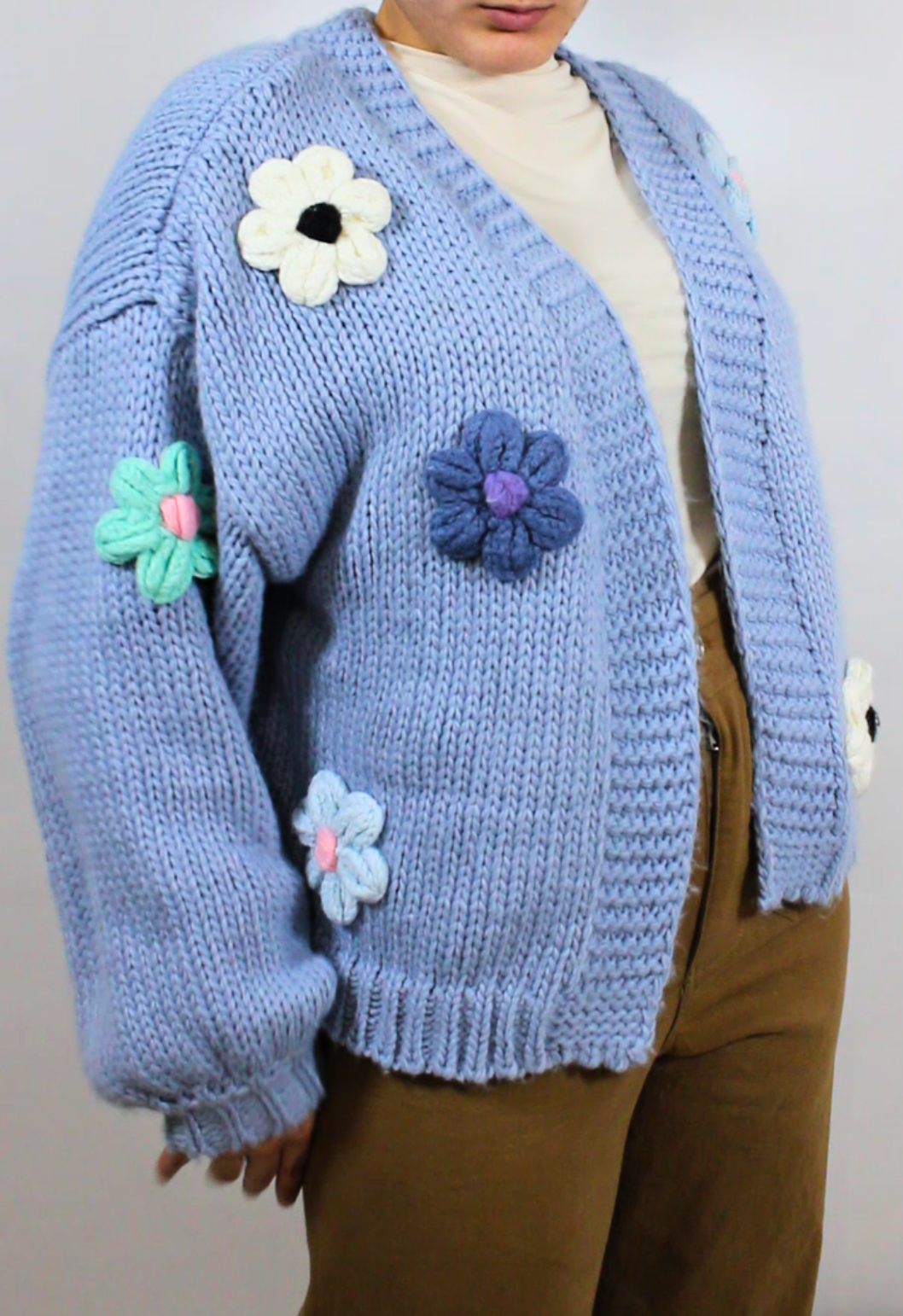 3D Flower Knit Cardigan