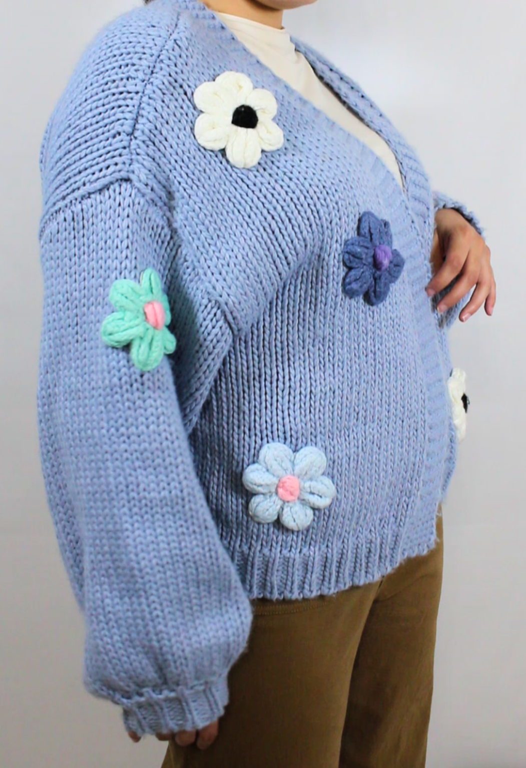 3D Flower Knit Cardigan