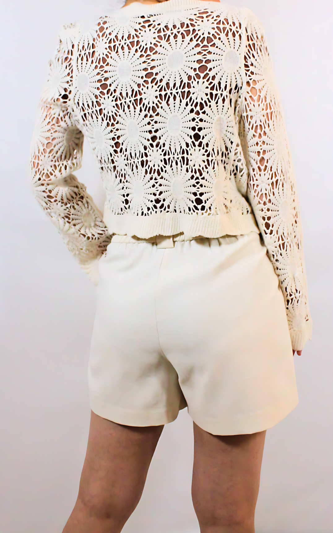 Flower Design Crochet Cardigan